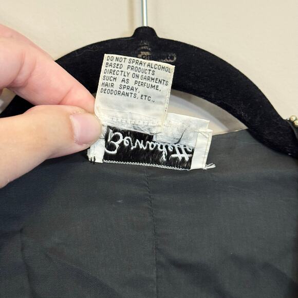 Vintage 80s Bernadette Designs Inc Blazer L Black Silk Beaded Sequin Evening - Picture 7 of 7